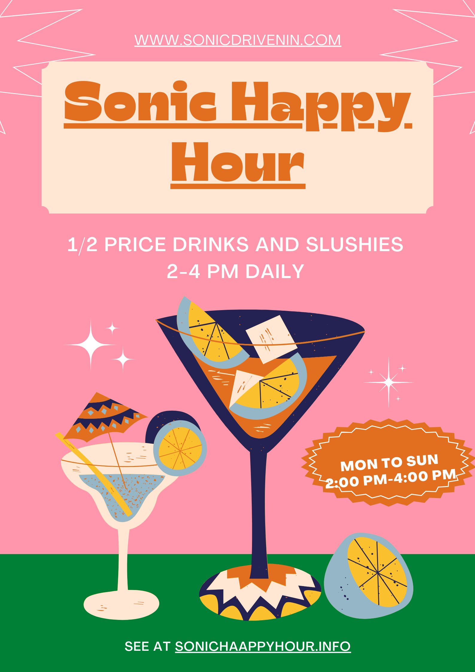 Sonic Happy Hours Times